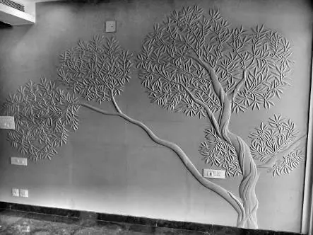 Sweeping Tree Branch Stone Feature Wall — OS-SM-049