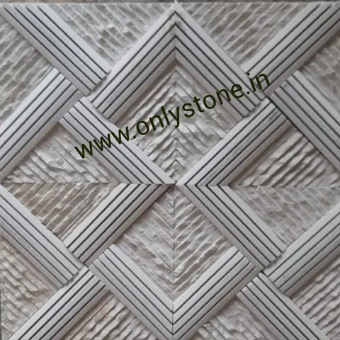 Crossed Diamond Textured Stone Relief — OS-SM-034