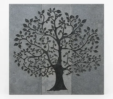 Charcoal Tree of Life Stone Mural — OS-SM-127