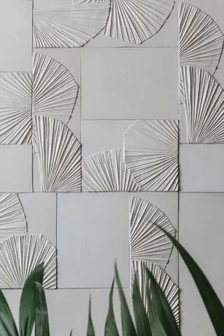 Fan Leaf Geometric Stone Wall Panel — OS-SM-074