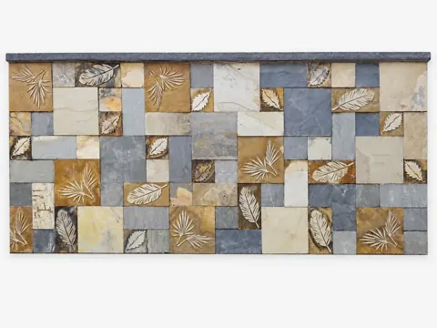 Botanical Patchwork Outdoor Stone Wall — OS-SM-140, view 1