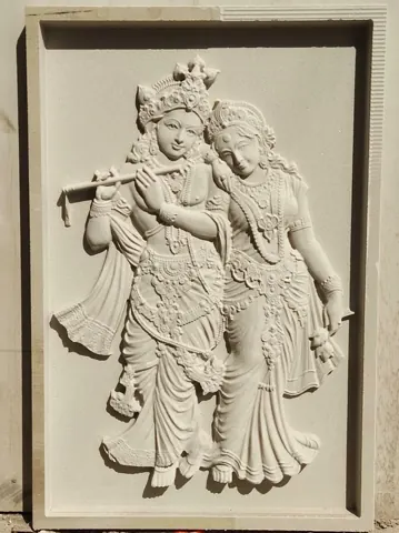 Radha Krishna Standing Stone Relief — OS-SM-017