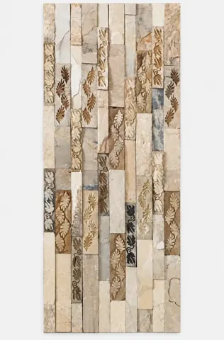 Narrow Strip Botanical Stone Panel — OS-SM-168