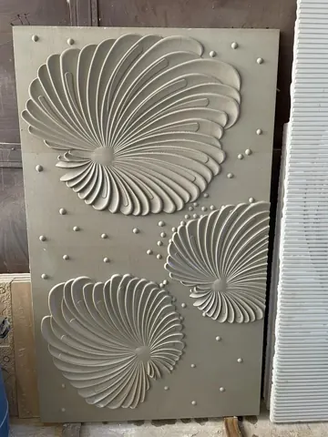Three Spiral Fans Stone Relief — OS-SM-104