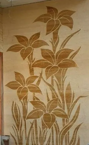 Tall Lily Garden Stone Mural — OS-SM-056