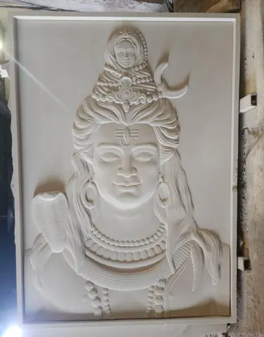 Shiva Portrait with Sacred Motifs Stone Relief — OS-SM-125