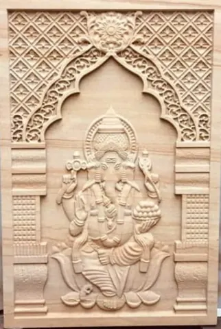 Ganesha in Temple Arch Stone Mural — OS-SM-105