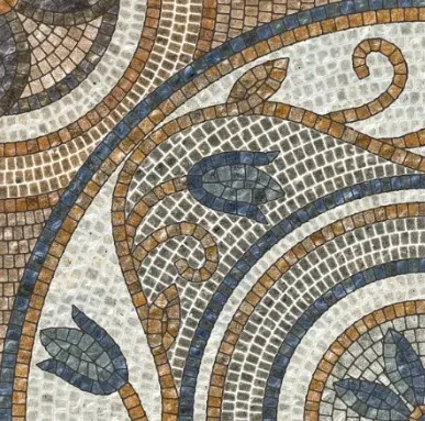 OMT MOSAIC FLORAL ASH original tile surface