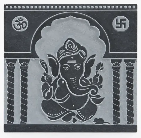 Ganesha within Temple Arch Stone Mural — OS-SM-158