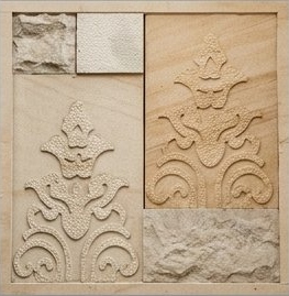 Beige Ornamental Relief Mosaic Natural Stone Wall Cladding — OS-NWC-104