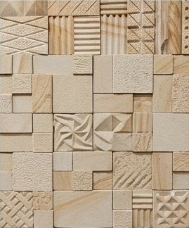 Sand Angular Relief Mosaic Natural Stone Wall Cladding — OS-NWC-142