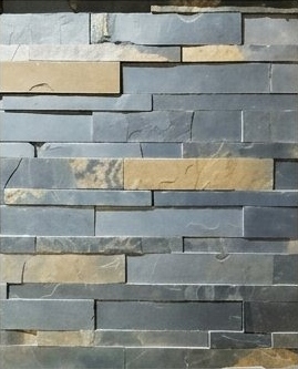 Grey and Sand Offset Ledge Natural Stone Wall Cladding — OS-NWC-143