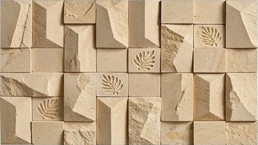 Sand Angular Botanical Blocks Natural Stone Wall Cladding — OS-NWC-153 Natural Stone Wall Cladding