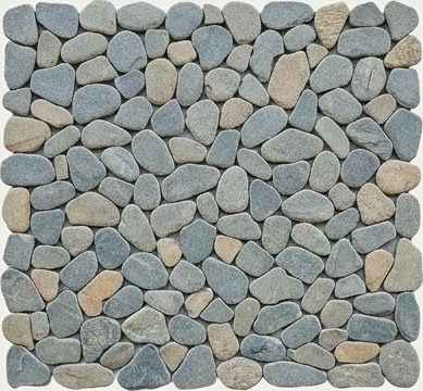 Grey Rounded Pebble Mosaic Natural Stone Wall Cladding — OS-NWC-161 Natural Stone Wall Cladding