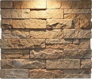 Warm Brown Rough Block Natural Stone Wall Cladding — OS-NWC-162 Natural Stone Wall Cladding