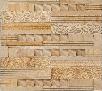 Sand Scroll and Faceted Bands Natural Stone Wall Cladding — OS-NWC-168 Natural Stone Wall Cladding