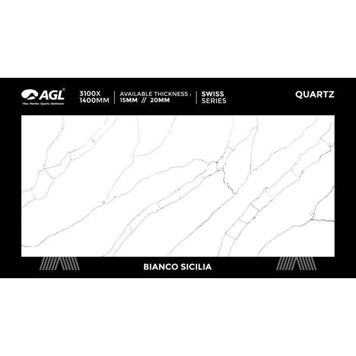 AGL Bianco Sicilia Quartz — OS-QZ-011, view 3