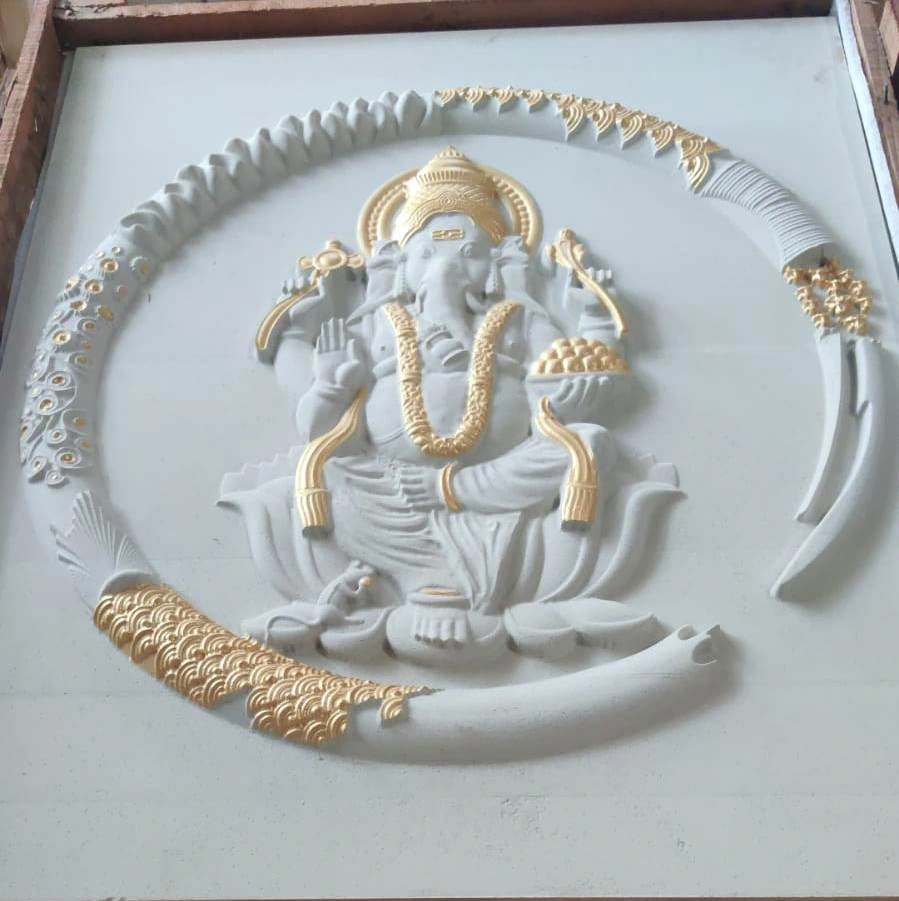 Ganesha within Circular Ornamental Frame Mural — OS-SM-078, view 2