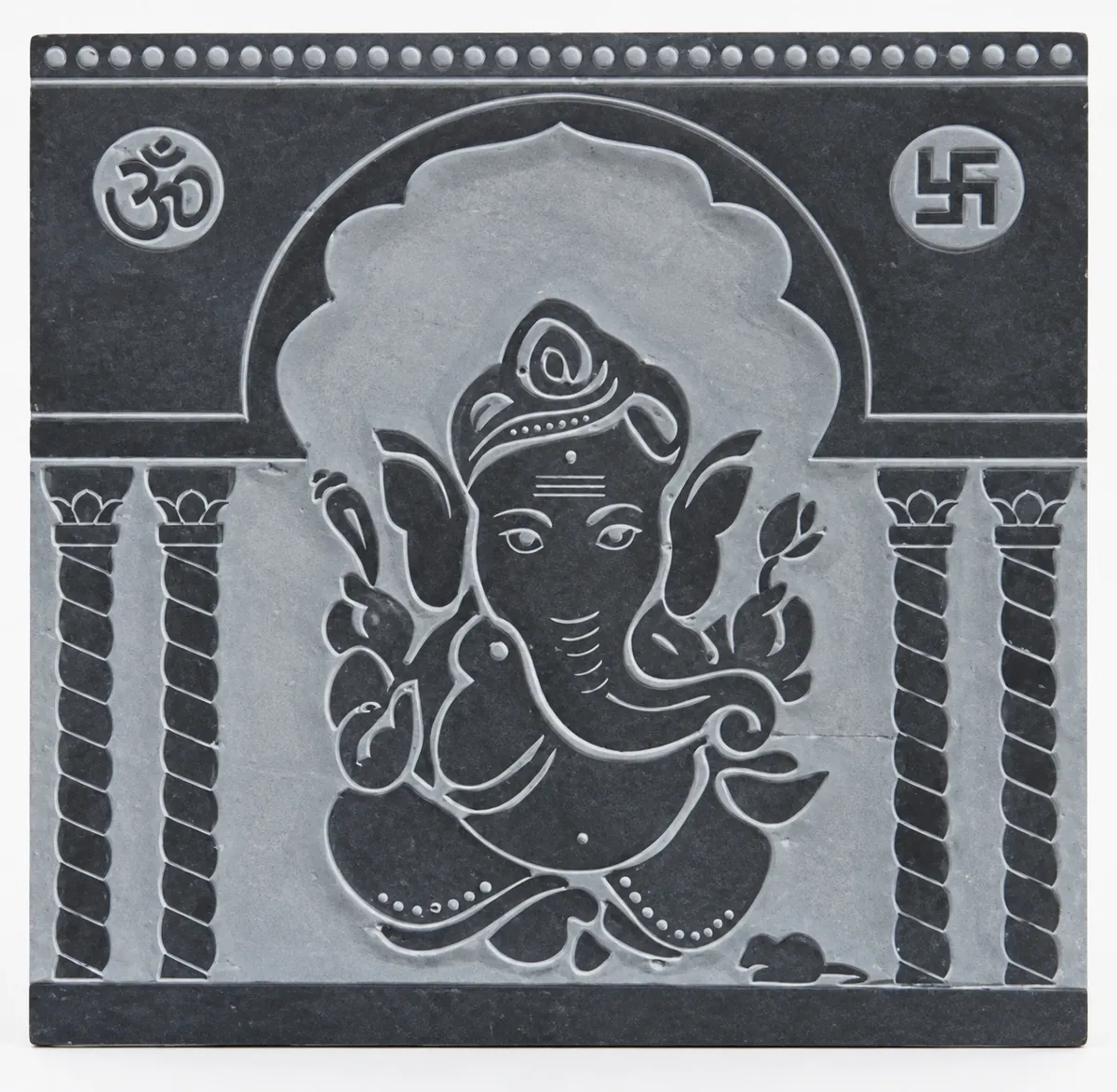 Ganesha within Temple Arch Stone Mural — OS-SM-158 Carved Murals