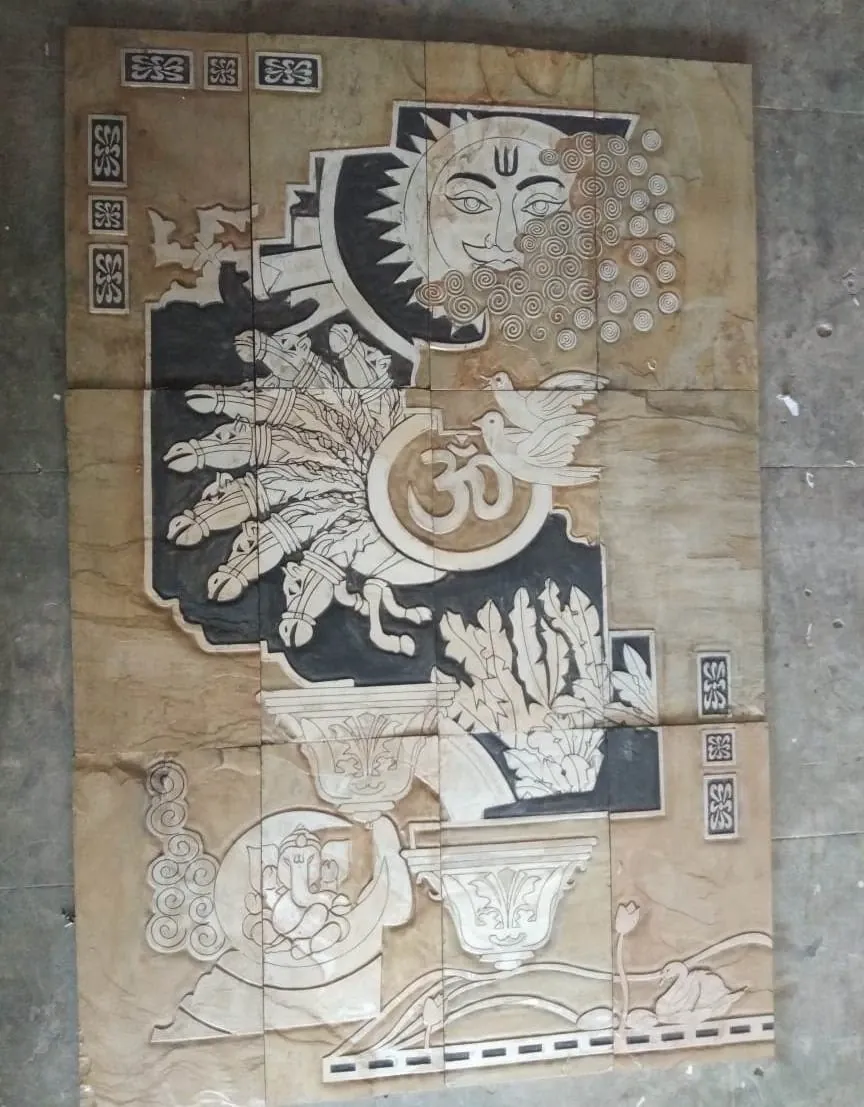 Sun and Om Devotional Stone Composition — OS-SM-185, view 2