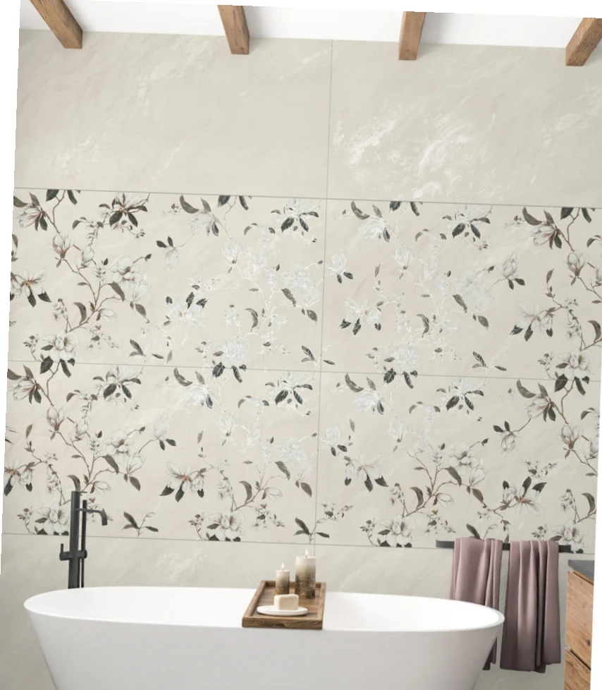 OMT AZZURO CREMA DECOR catalogue application illustration
